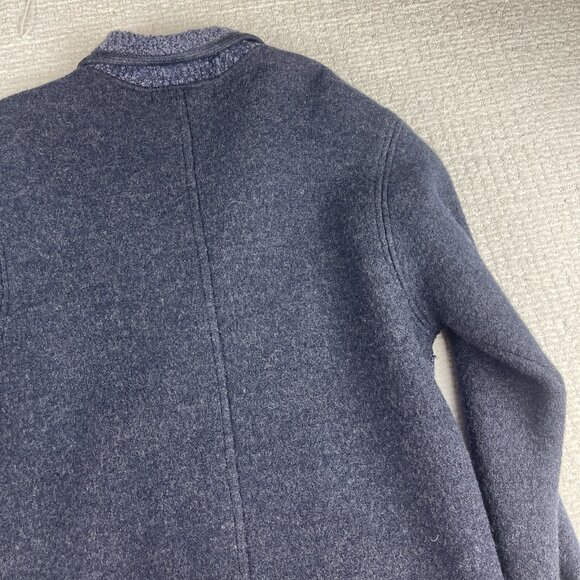 Vintage Sweater Jacket Womens Small Navy Blue Wool Fleece Nordic Ski Winter - Picture 14 of 16